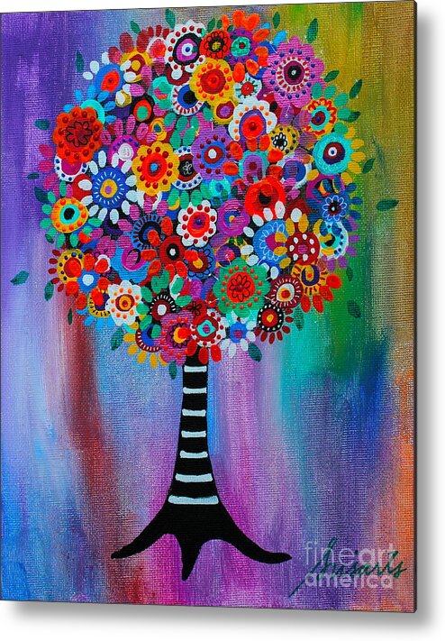 Angel Metal Print featuring the painting Tree Of Life #76 by Pristine Cartera Turkus