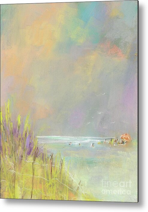 Landscapes Metal Print featuring the painting A Day at the Beach by Frances Marino
