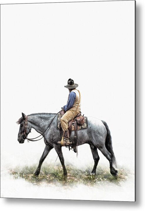American West Metal Print featuring the photograph A Long Day on the Trail by David and Carol Kelly