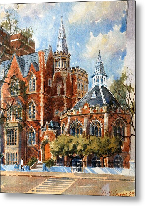 London Uk Metal Print featuring the painting Abercorn-The Old Grammar School by David Gilmore
