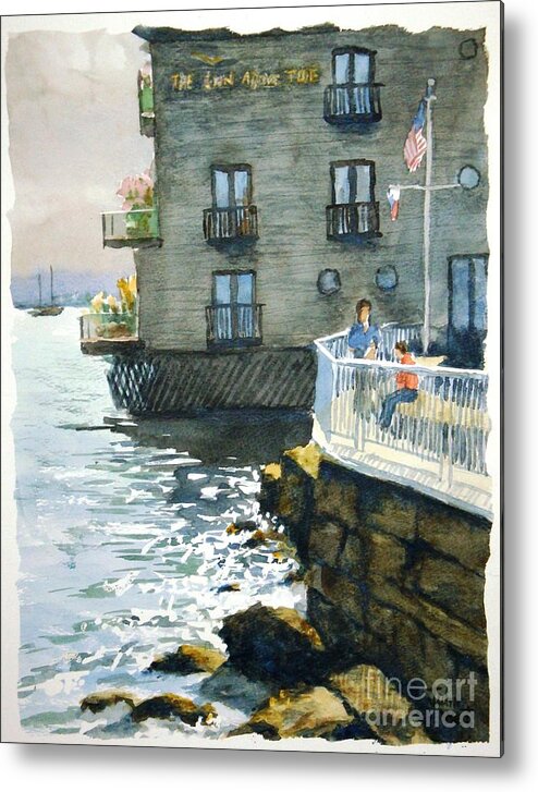 Landscape Metal Print featuring the painting Above Tide Hotel by John West
