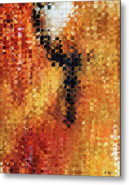 Abstract Metal Print featuring the painting Abstract Modern Art - Pieces 8 - Sharon Cummings by Sharon Cummings