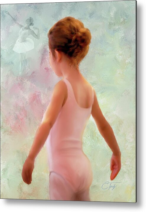 Ballerina Metal Print featuring the mixed media Adagio by Colleen Taylor