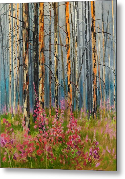 Landscape Metal Print featuring the painting After Forest Fire by E Colin Williams ARCA