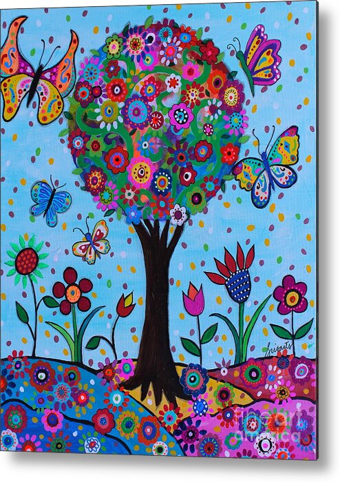 Eyah's Tree Metal Print featuring the painting Albero Della Vita by Pristine Cartera Turkus