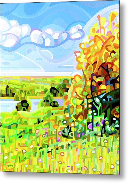 Original Metal Print featuring the painting Almost Autumn by Mandy Budan