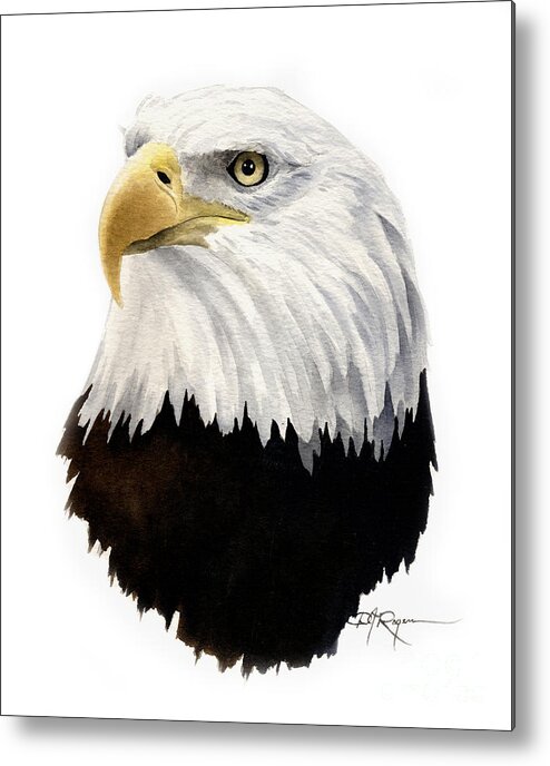 Bald Metal Print featuring the painting American Bald Eagle by David Rogers