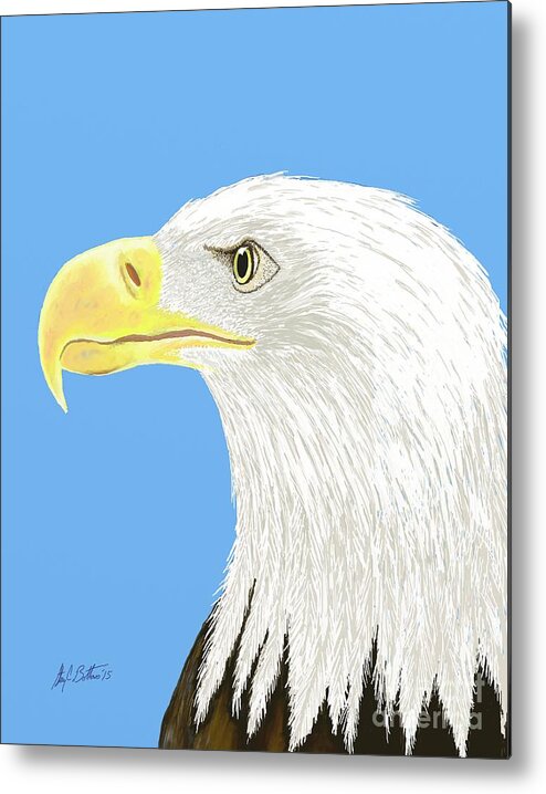 American Metal Print featuring the digital art American Bald Eagle by Stacy C Bottoms