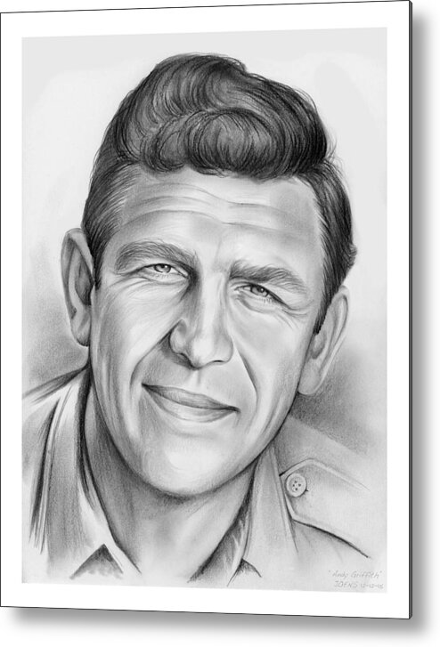 Andy Griffith Metal Print featuring the drawing Andy Griffith by Greg Joens