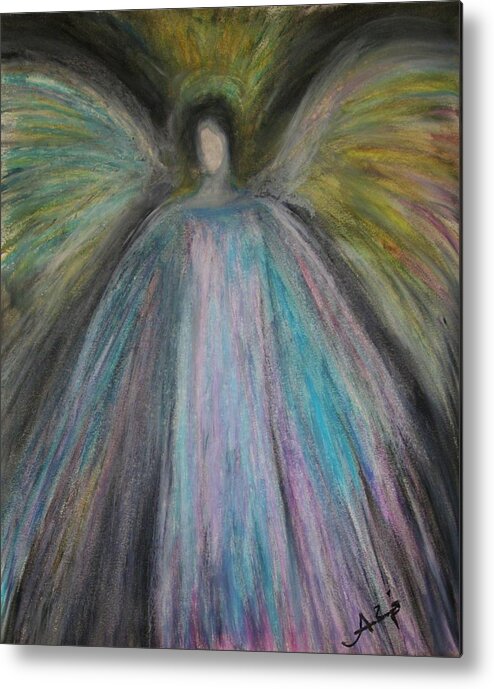 Angels Metal Print featuring the painting Angel-1 by Alma Yamazaki