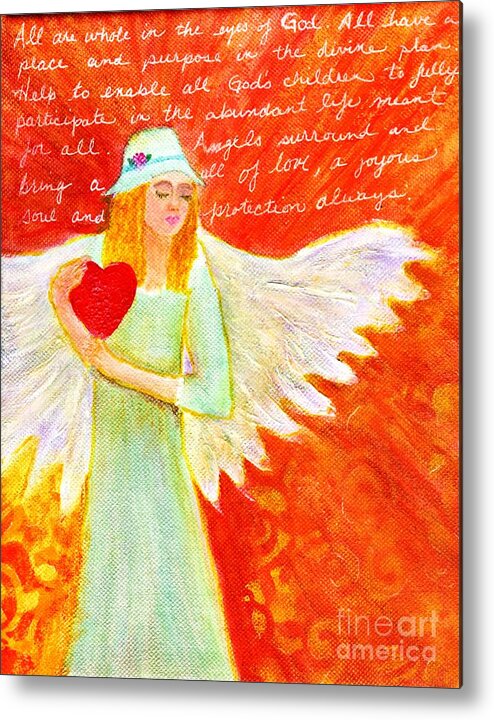 Angel Metal Print featuring the painting Angel For the Mentally Challenged by Desiree Paquette