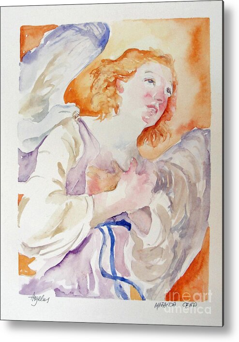 Angel Metal Print featuring the painting Angelus by Mafalda Cento