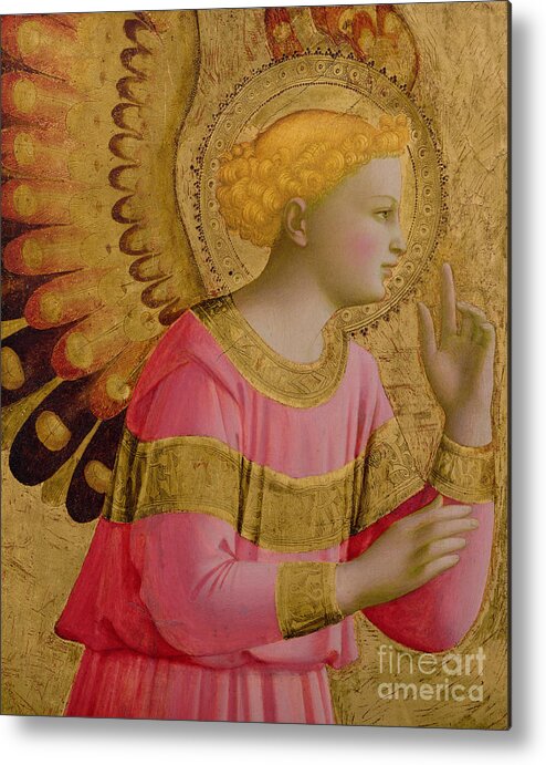 Annunciatory Metal Print featuring the painting Annunciatory Angel by Fra Angelico
