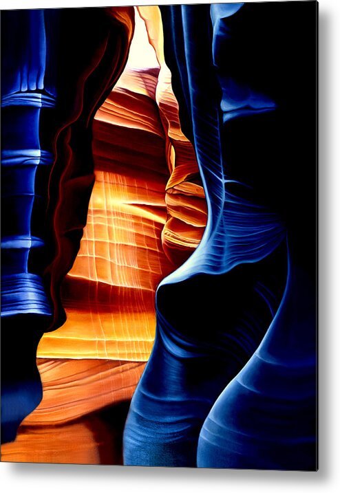 Landscape Metal Print featuring the painting Antelope Canyon by Anni Adkins