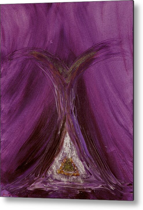 Angels Metal Print featuring the painting Archangel Metatron by Anjel B Hartwell