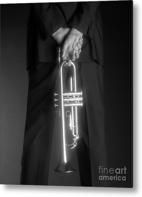 Man Metal Print featuring the photograph Ari and Trumpet by Tony Cordoza