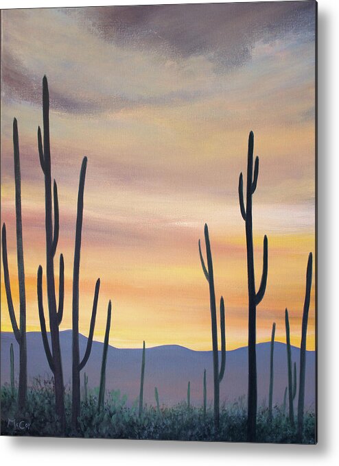 Sky Metal Print featuring the painting Arizona Sunset by K McCoy
