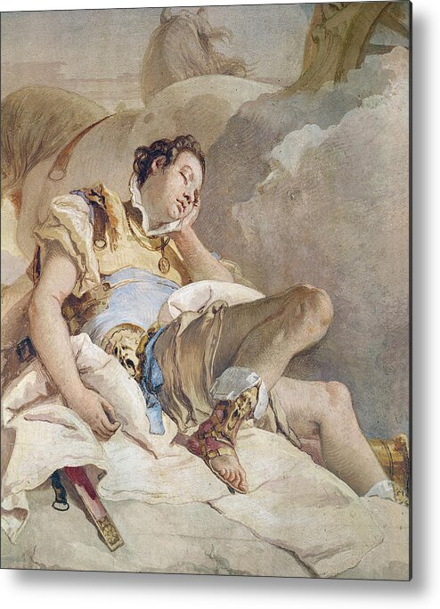 Tiepolo Metal Print featuring the painting Armida Adbucting the Sleeping Rinaldo by Giovanni Battista Tiepolo