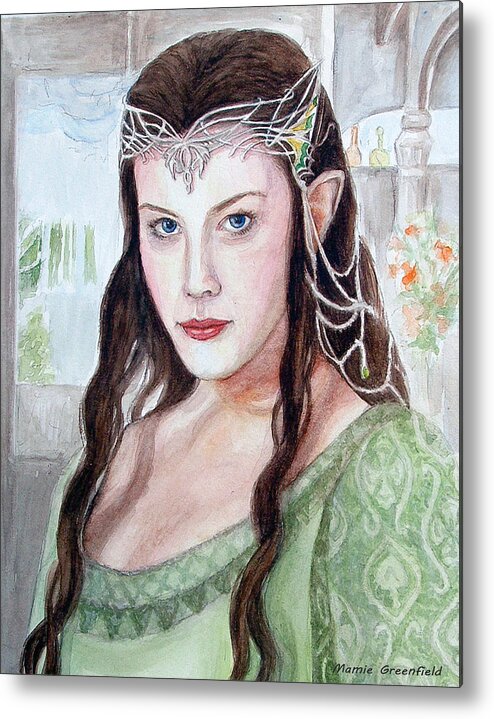 Portraits Metal Print featuring the painting Arwen by Mamie Greenfield