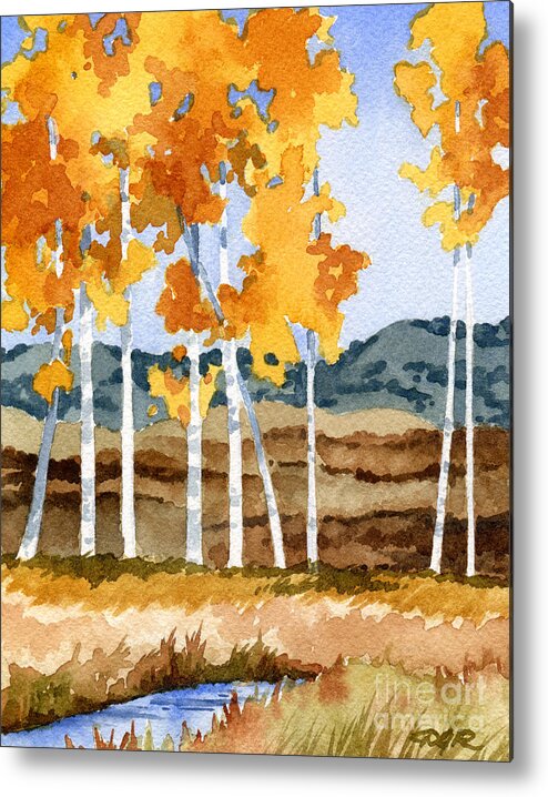 Aspen Metal Print featuring the painting Aspen Trees by David Rogers