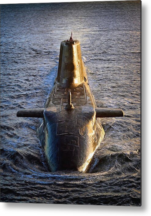 Astute Class Metal Print featuring the digital art Astute Class Submarine by Roy Pedersen