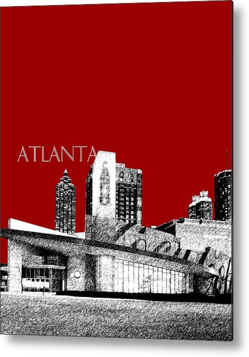 Architecture Metal Print featuring the digital art Atlanta World of Coke Museum - Dark Red by DB Artist