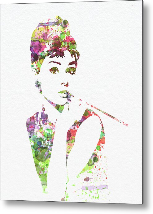 Audrey Hepburn Metal Print featuring the painting Audrey Hepburn 2 by Naxart Studio