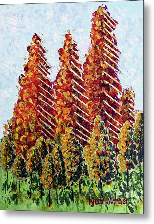 Autumn Christmas Metal Print featuring the painting Autumn Christmas by Holly Carmichael