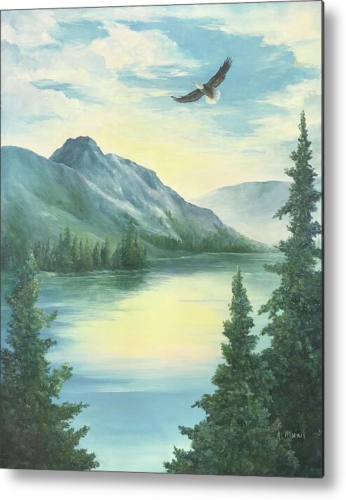 Eagle Metal Print featuring the painting Azure Blue Sky by ML McCormick