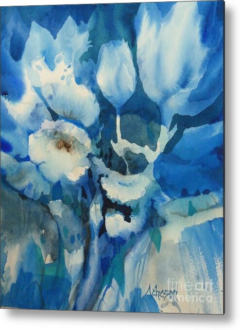 Fleurs Metal Print featuring the painting Balade Nocturne by Donna Acheson-Juillet