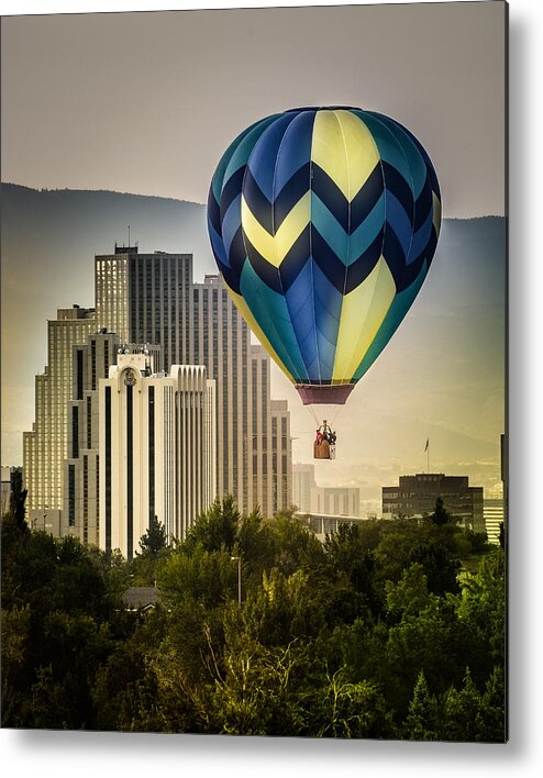 great Reno Balloon Races Metal Print featuring the photograph Balloon Over Reno by Janis Knight