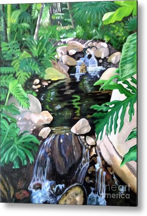 Bamboo Metal Print featuring the painting Bamboo Forest by Jennefer Chaudhry