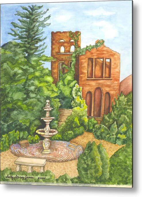 Barnsley Gardens Metal Print featuring the painting Barnsley Garden Ruins Adairsville Ga. by Sally Storey Jones