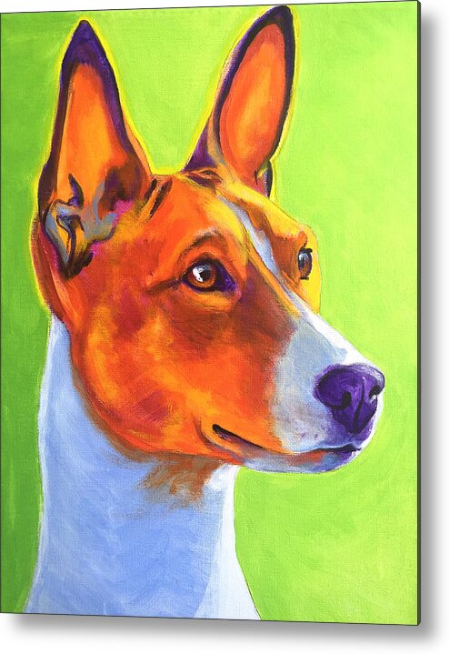 Basenji Metal Print featuring the painting Basenji - Burnt Orange by Dawg Painter