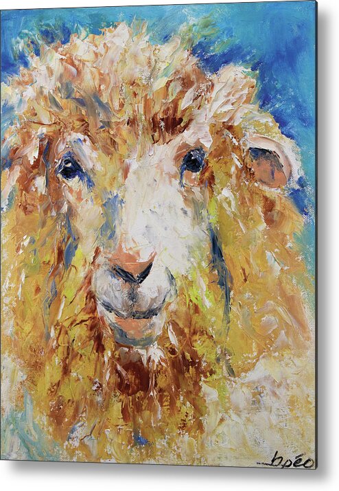 Sheep Metal Print featuring the painting BeeBop by Brenda Peo