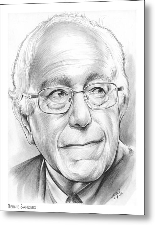 Bernie Sanders Metal Print featuring the drawing Bernie Sanders by Greg Joens