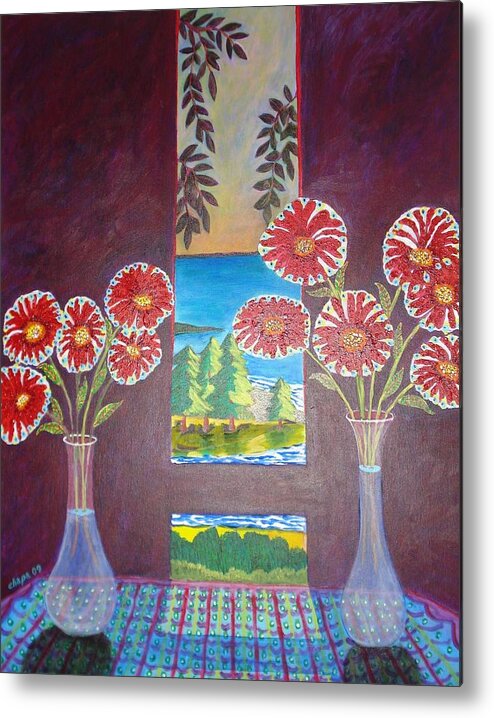 Still Life Paintings Metal Print featuring the painting Between two worlds by Manny Chapa