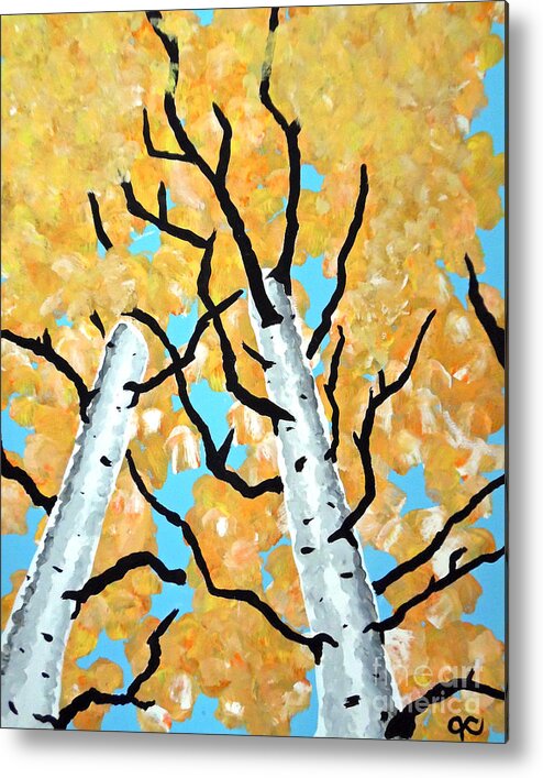 Aspen Birch Metal Print featuring the painting Birch Trees by Jilian Cramb - AMothersFineArt