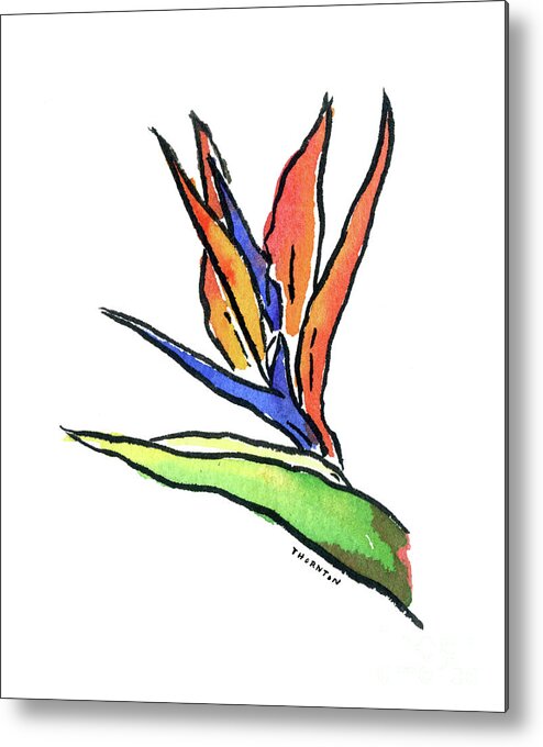Bird Of Paradise Metal Print featuring the painting Bird of Paradise by Diane Thornton