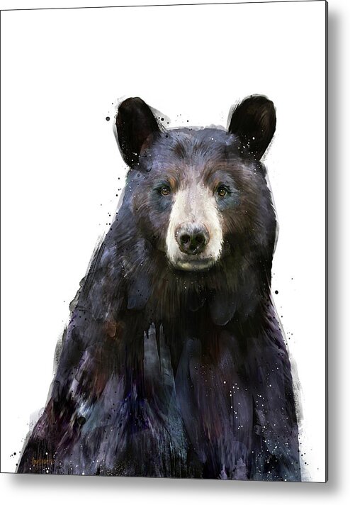 Bear Metal Print featuring the painting Black Bear by Amy Hamilton