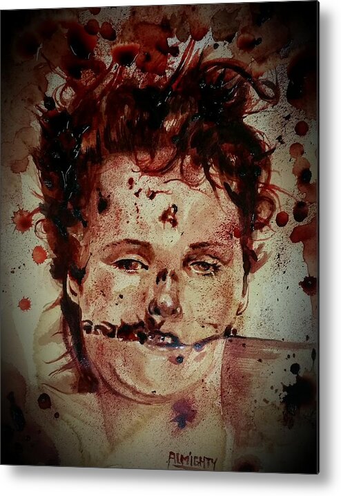 Ryan Almighty Metal Print featuring the painting Black Dahlia by Ryan Almighty
