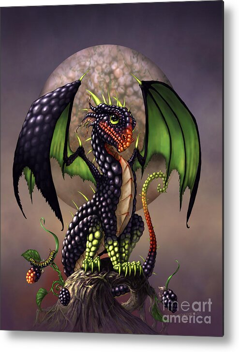 Dragon Metal Print featuring the digital art Blackberry Dragon by Stanley Morrison