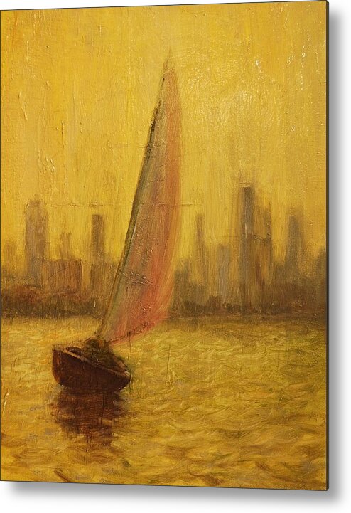 Sailing Metal Print featuring the painting Blissful sail by Will Germino
