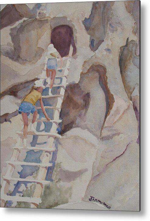 Ladder Metal Print featuring the painting Blond Indians by Jenny Armitage