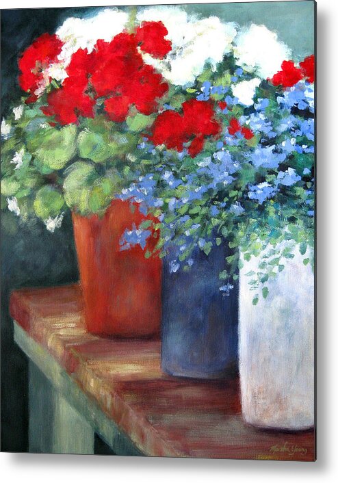 Flowers Metal Print featuring the painting Blooms of Joy by Marsha Young