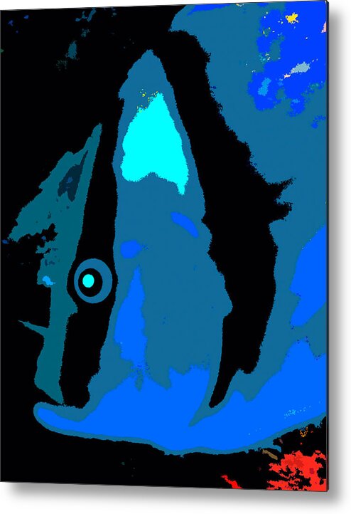 Blue Fish Metal Print featuring the painting Blue Fish spca by David Lee Thompson