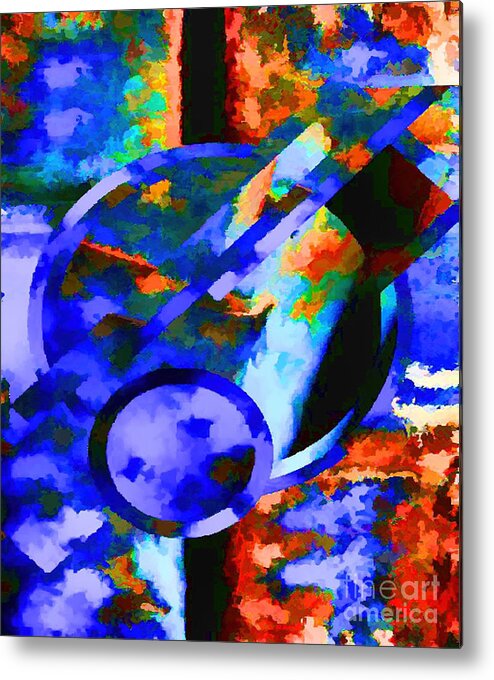 Abstract Digital Art Metal Print featuring the photograph Blue Impression by Diana Mary Sharpton