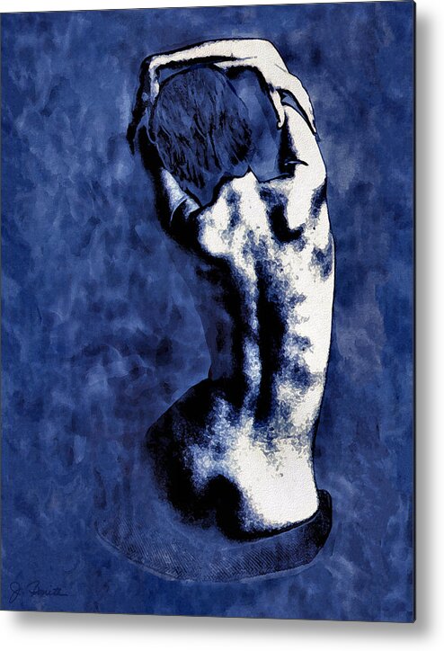 Blue Metal Print featuring the photograph Blue Nude After Picasso by Joe Bonita