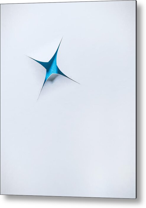 Scott Norris Photography Metal Print featuring the photograph Blue Star on White by Scott Norris