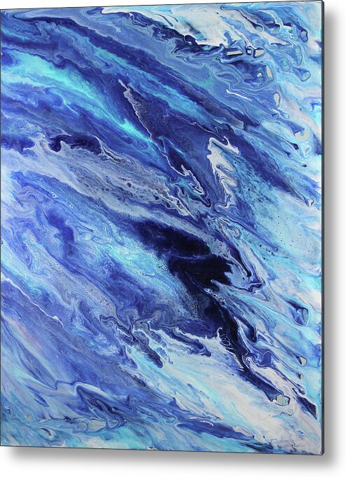 Blue Metal Print featuring the painting Wavelength by Madeleine Arnett